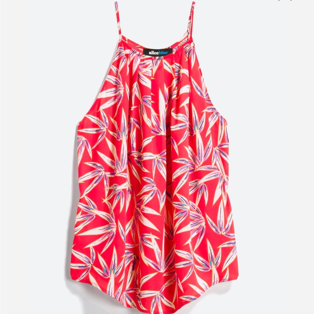 StitchFix ALICE BLUE Coral Floral Havana Halter Blouse Size Large